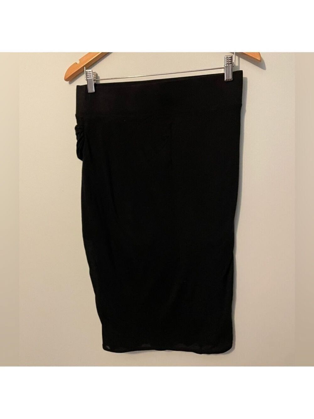 Helmut Lang Black Ruched Skirt Tencel Women’s Medium - Picture 5 of 7